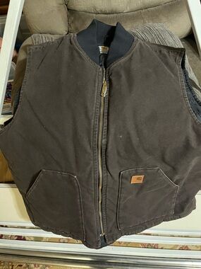 Carhartt Brown Lined Work Vest